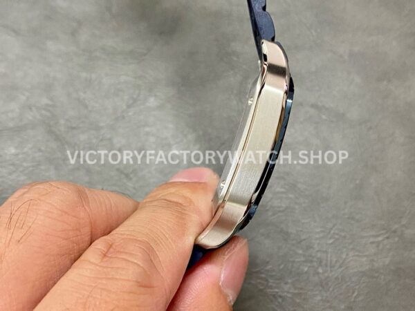 THB Factory Cartier Santos WSSA0047 39.8mm Steel Rubber Strap Roman Numerals Grey Dial