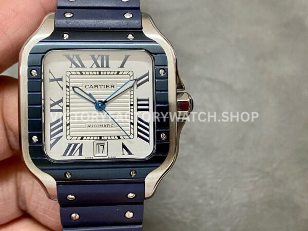 THB Factory Cartier Santos WSSA0047 grey dial rubber strap