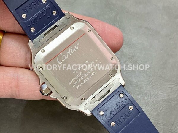 THB Factory Cartier Santos WSSA0047 39.8mm Steel Rubber Strap Roman Numerals Grey Dial