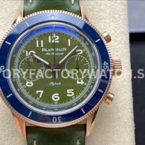 TW Factory Blancpain Air Command AC02-12B53-63B 42.5mm Rose Gold Calfskin Vintage ( (8) TW Factory Blancpain Air Command AC02-12B53-63B 42.5mm rose gold green dial