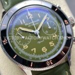 TW Factory Blancpain Air Command AC02-12B53-63B 42.5mm Steel Calfskin Vintage Leathe ( TW Factory Blancpain Air Command AC02-12B53-63B 42.5mm Steel Calfskin Vintage Leather Strap Black Ceramic Bezel Avocado Green Dial