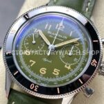 TW Factory Blancpain Air Command AC02-12B53-63B 42.5mm Steel Calfskin Vintage Leathe ( (9) TW Factory Blancpain Air Command AC02-12B53-63B 42.5mm Steel Calfskin Vintage Leather Strap Black Ceramic Bezel Avocado Green Dial