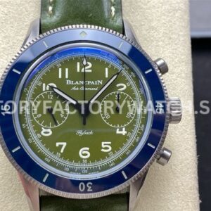 TW Factory Blancpain Air Command AC02-12B53-63B 42.5mm Steel Calfskin Vintage Leather ( (4) TW Factory Blancpain Air Command AC02-12B53-63B 42.5mm steel avocado green dial