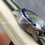 TW Factory Blancpain Air Command AC02-12B53-63B 42.5mm Steel Calfskin Vintage Leather Strap Blue Ceramic Bezel Avocado Green Dial
