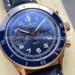 TW Factory Blancpain Air Command AC02-36B40-63B 42.5mm Rose Gold Calfskin Vintage Leather Strap Blue Ceramic Bezel Blue Dial