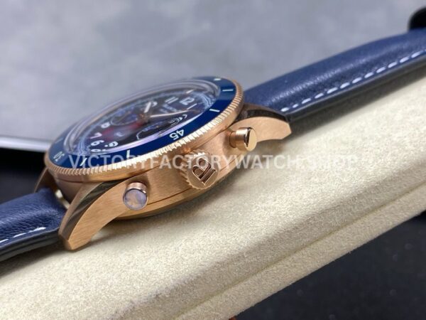TW Factory Blancpain Air Command AC02-36B40-63B 42.5mm Rose Gold Calfskin Vintage Leather Strap Blue Ceramic Bezel Blue Dial