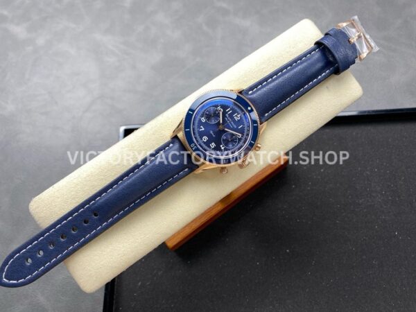 TW Factory Blancpain Air Command AC02-36B40-63B 42.5mm Rose Gold Calfskin Vintage Leather Strap Blue Ceramic Bezel Blue Dial