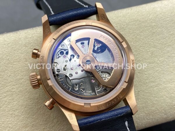 TW Factory Blancpain Air Command AC02-36B40-63B 42.5mm Rose Gold Calfskin Vintage Leather Strap Blue Ceramic Bezel Blue Dial