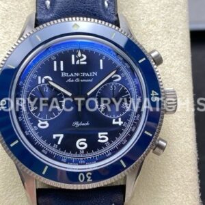 TW Factory Blancpain Air Command N0AC02O12B040N063B 42.5mm Steel Calfskin Vintage Leather ( (3) TW Factory Blancpain Air Command N0AC02012B040N063B 42.5mm steel blue dial