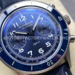 TW Factory Blancpain Air Command N0AC02O12B040N063B 42.5mm Steel Calfskin Vintage Leather Strap Blue Ceramic Bezel Blue Dial
