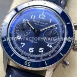 TW Factory Blancpain Air Command N0AC02O12B040N063B 42.5mm Steel Calfskin Vintage Leather Strap Blue Ceramic Bezel Blue Dial