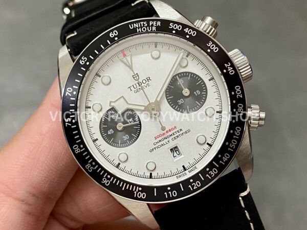 TW Factory Tudor Black Bay Chrono M79360N-0006 41mm Steel Leather Strap White Dial (7) TW Factory Tudor Black Bay Chrono M79360N-0006 41mm Steel Leather Strap White Dial