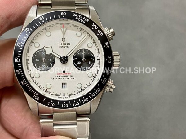 TW Factory Tudor Panda Black Bay Chrono 79360N-0002 41mm Full Steel White Dial (6) TW Factory Tudor Black Bay Chrono 79360N-0002 41mm white dial