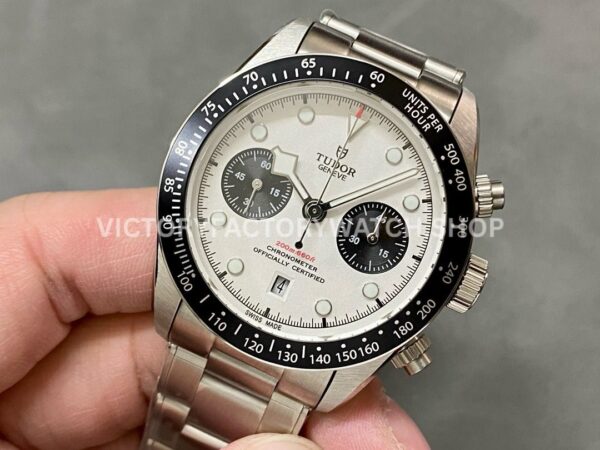 TW Factory Tudor Panda Black Bay Chrono 79360N-0002 41mm Full Steel White Dial (8) TW Factory Tudor Panda Black Bay Chrono 79360N-0002 41mm Full Steel White Dial