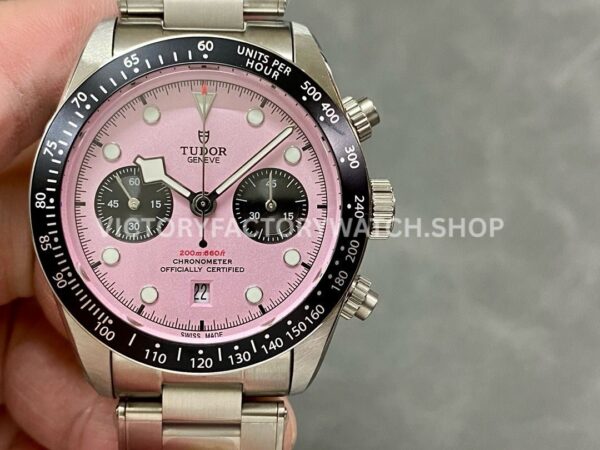 TW Factory Tudor Panda Black Bay Chrono 79360N-019 41mm Full Steel Pink Dial (10) TW Factory Tudor Black Bay Chrono 79360N-019 41mm pink dial