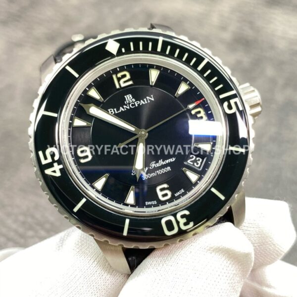 ZF Factory Blancpain Fifty Fathoms 5015-1130-52 45mm Titanium Textile Strap Arabic Numerals Black Dial