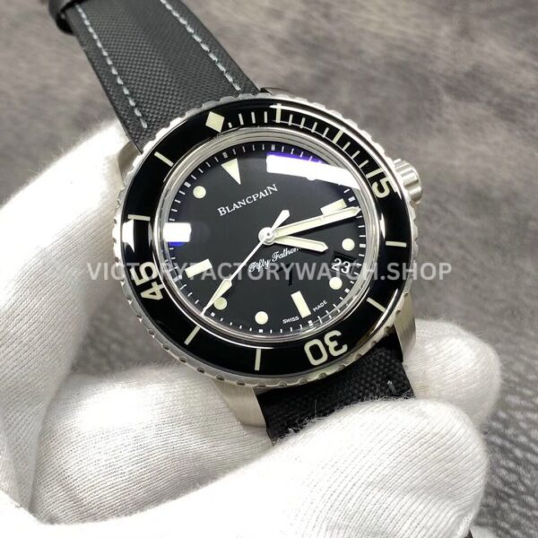 ZF Factory Blancpain Fifty Fathoms 5015E-1130-B52A 45mm Steel Textile Strap Black Dial