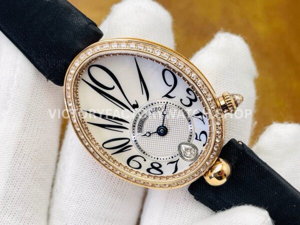 ZF Factory Breguet Reine de Naples 8918BA/58/964/D00D3L 36.5 x 28.5mm Rose Gold Leather Strap Arabic Numerals Mother Of Pearl Dial