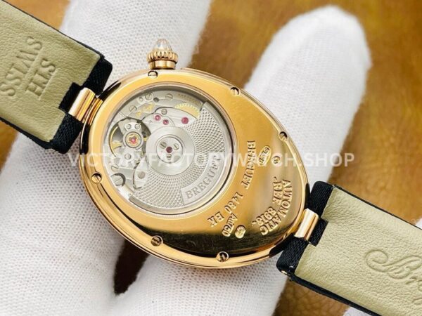 ZF Factory Breguet Reine de Naples 8918BA/58/964/D00D3L 36.5 x 28.5mm Rose Gold Leather Strap Arabic Numerals Mother Of Pearl Dial