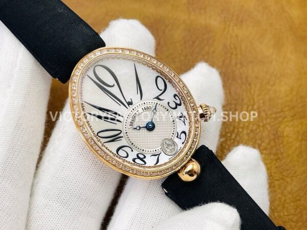 ZF Factory Breguet Reine de Naples 8918BA/58/964/D00D3L 36.5 x 28.5mm Rose Gold Leather Strap Arabic Numerals Mother Of Pearl Dial