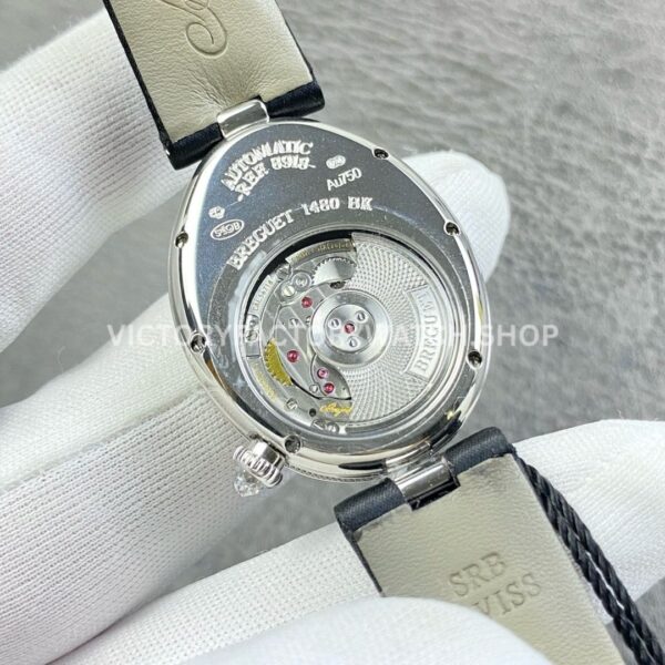 ZF Factory Breguet Reine de Naples 8918BB58964 D00D3L 36.5 x 28.5mm Steel Leather Strap ( (5) ZF Factory Breguet Reine de Naples 8918BB/58/964 D00D3L 36.5 x 28.5mm Steel Leather Strap Arabic Numerals Mother Of Pearl Dial