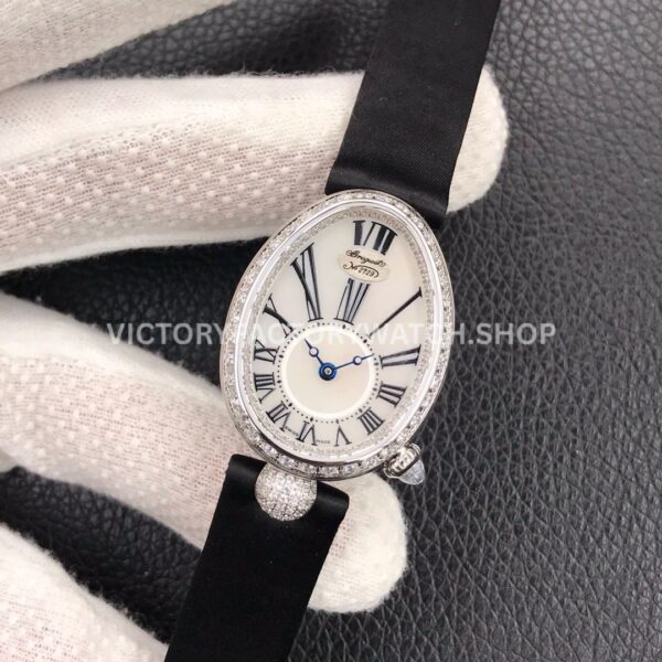 ZF Factory Breguet Reine de Naples 8928BB/51/944.DD0D 33 x 24.95mm Steel Leather Strap Roman Numerals Mother Of Pearl Dial