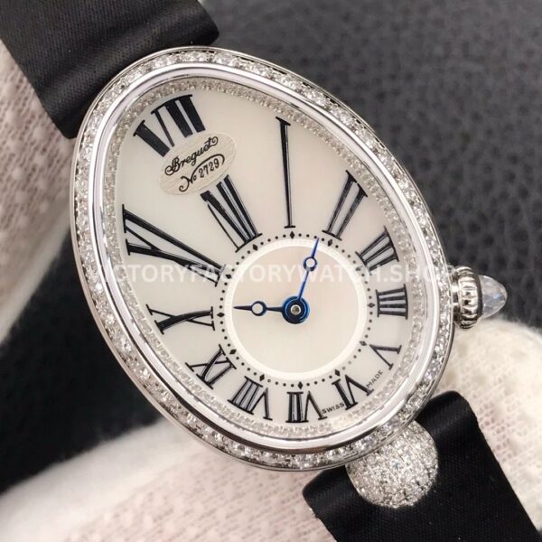 ZF Factory Breguet Reine de Naples 8928BB/51/944.DD0D 33 x 24.95mm Steel Leather Strap Roman Numerals Mother Of Pearl Dial