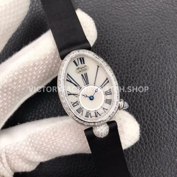 ZF Factory Breguet Reine de Naples 8928BB/51/944.DD0D 33 x 24.95mm Steel Leather Strap Roman Numerals Mother Of Pearl Dial