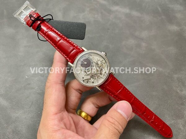 ZF Factory Breguet Tradition 7038BB/1T/9V6/D00D 37mm White Gold Leather Strap Skeletonized Dial