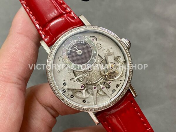 ZF Factory Breguet Tradition 7038BB/1T/9V6/D00D 37mm White Gold Leather Strap Skeletonized Dial