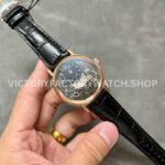 ZF Factory Breguet Tradition 7057BR-G9-9W6 40mm Rose Gold Leather Strap Roman Numerals Black Dial