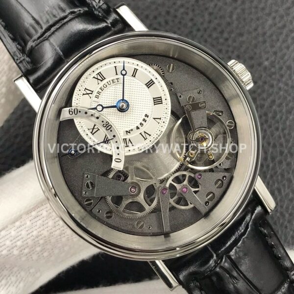 ZF Factory Breguet Tradition 7097BBG19WU 40mm White Gold Leather Strap Roman Numerals Grey Dial (6) ZF Factory Breguet Tradition 7097BB/G1/9WU 40mm White Gold Leather Strap Roman Numerals Grey Dial