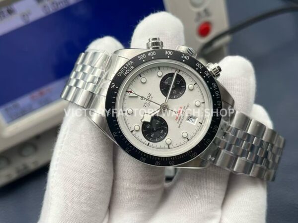 ZF Factory Tudor Black Bay Chrono 79360N-0002 41mm Full Steel Ceramic Bezel White Dial Jubilee (3) ZF Factory Tudor Black Bay Chrono 79360N-0002 41mm Full Steel Ceramic Bezel White Dial Jubilee