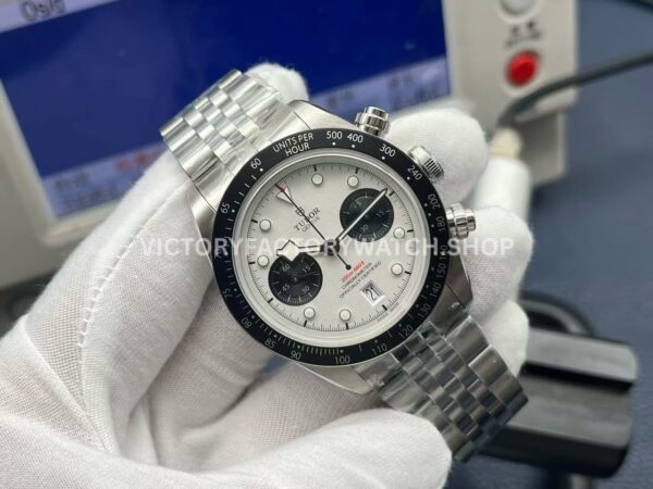 ZF Factory Tudor Black Bay Chrono 79360N-0002 41mm Full Steel Ceramic Bezel White Dial Jubilee (6) ZF Factory Tudor Black Bay Chrono 79360N-0002 41mm Full Steel Ceramic Bezel White Dial Jubilee