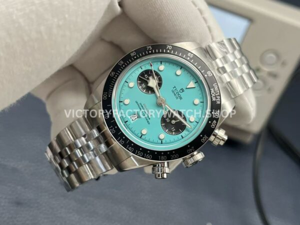 ZF Factory Tudor Black Bay Chrono 79360N-0024 41mm Full Steel Ceramic Bezel Turquoise Dial Jubilee (4) ZF Factory Tudor Black Bay Chrono 79360N-0024 41mm Full Steel Ceramic Bezel Turquoise Dial Jubilee
