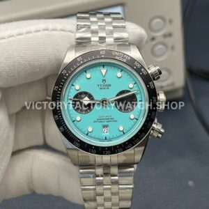 ZF Factory Tudor Black Bay Chrono 79360N-0024 41mm Full Steel Ceramic Bezel Turquoise Dial Jubilee (5) ZF Factory Tudor Black Bay Chrono 79360N-0024 turquoise dial