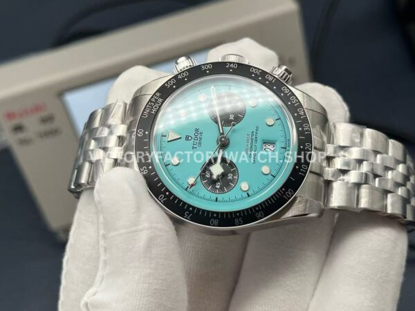 ZF Factory Tudor Black Bay Chrono 79360N-0024 41mm Full Steel Ceramic Bezel Turquoise Dial Jubilee (6) ZF Factory Tudor Black Bay Chrono 79360N-0024 41mm Full Steel Ceramic Bezel Turquoise Dial Jubilee