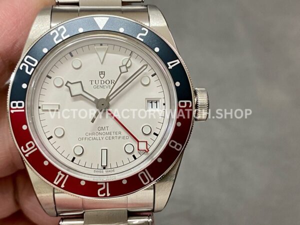 ZF Factory Tudor Black Bay GMT M79830RB-0010 41mm Full Full Aluminum Pepsi Bezel White Dial (1) ZF Factory Tudor Black Bay GMT M79830RB-0010 white dial