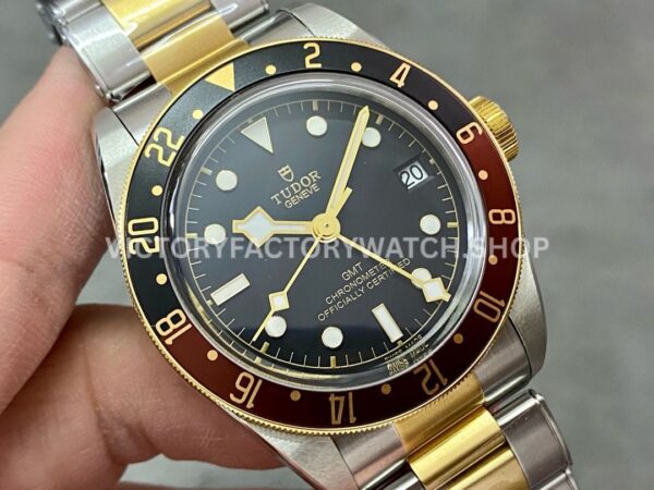 ZF Factory Tudor Black Bay GMT M79833MN-0001 41mm Half Yellow Gold Aluminum Bezel Black Dial