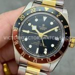 ZF Factory Tudor Black Bay GMT M79833MN-0001 41mm Half Yellow Gold Aluminum Bezel Black Dial