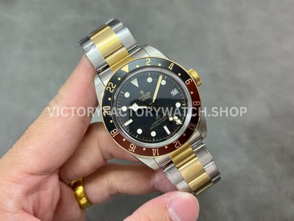 ZF Factory Tudor Black Bay GMT M79833MN-0001 41mm Half Yellow Gold Aluminum Bezel Black Dial