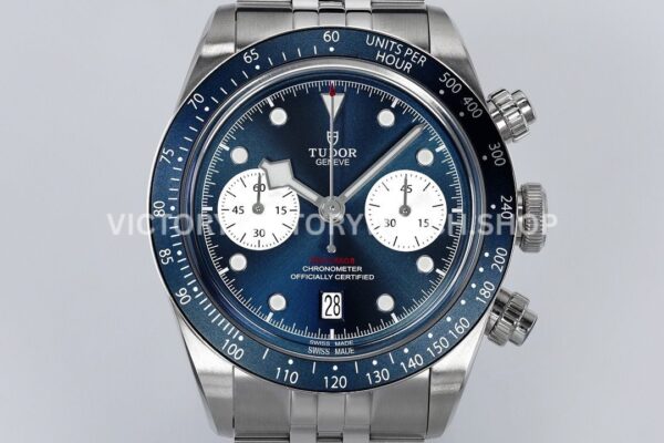 ZF Factory Tudor Heritage Black Bay Chrono 79360B-0002 41mm Full Steel Blue Ceramic Bezel Blue Dial Jubilee (5) ZF Factory Tudor Heritage Black Bay Chrono 79360B-0002 41mm Full Steel Blue Ceramic Bezel Blue Dial Jubilee
