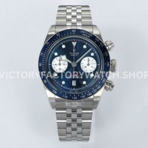 ZF Factory Tudor Heritage Black Bay Chrono 79360B-0002 41mm Full Steel Blue Ceramic Bezel Blue Dial Jubilee (7) ZF Factory Tudor Heritage Black Bay Chrono blue dial