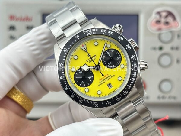 3CF Factory Tudor Black Bay Chrono M79310N-0001 41mm Full Steel Yellow Dial