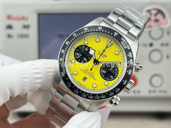 3CF Factory Tudor Black Bay Chrono M79310N-0001 41mm Full Steel Yellow Dial