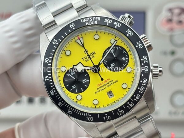 3CF Factory Tudor Black Bay Chrono M79310N-0001 41mm Full Steel Yellow Dial