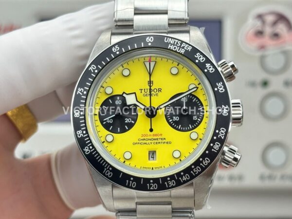 3CF Factory Tudor Black Bay Chrono M79310N-0001 41mm Full Steel Yellow Dial