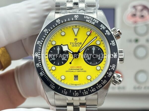 3CF Factory Tudor Black Bay Chrono M79310N-0001 41mm Full Steel Yellow Dial Jubilee