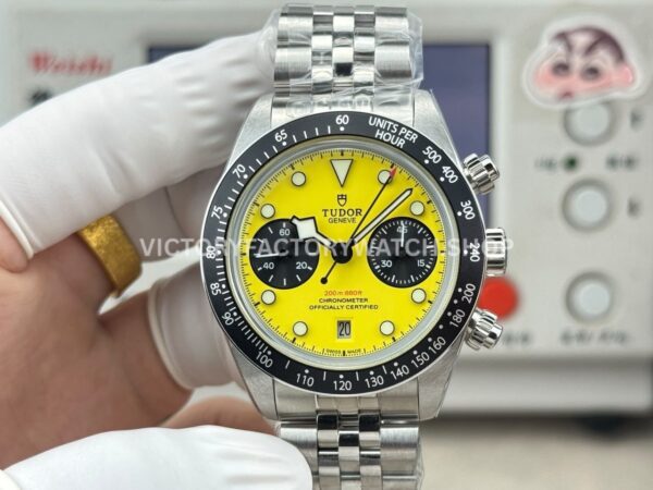 3CF Factory Tudor Black Bay Chrono M79310N-0001 41mm Full Steel Yellow Dial Jubilee
