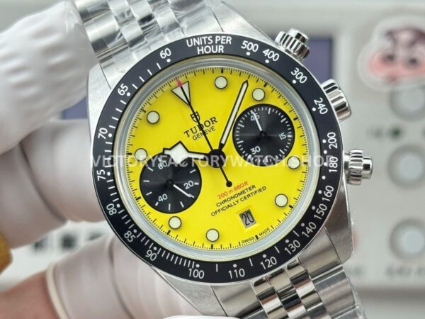 3CF Factory Tudor Black Bay Chrono M79310N-0001 41mm Full Steel Yellow Dial Jubilee
